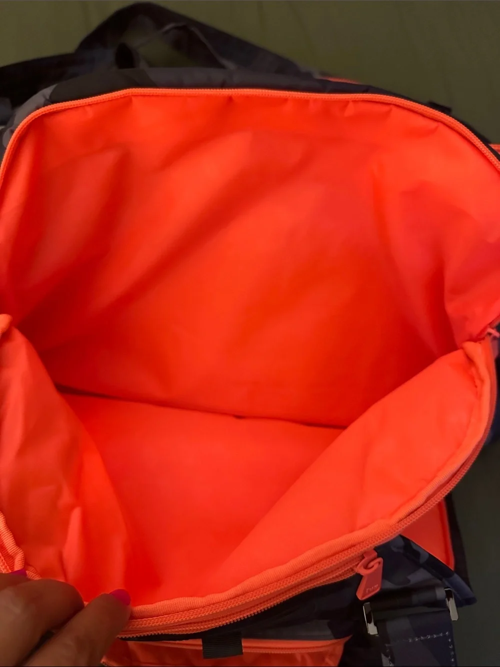 LUG Propeller- Quilted Camouflage Tote with Coral Zippers